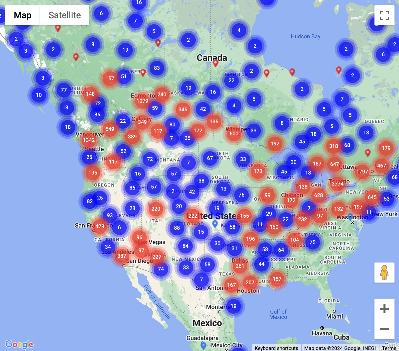 Sold Building Locations Map